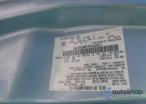 2008 Ford Focus Se/Ses from USA, damaged, VIN 1FAHP35N18W248700